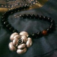Rose Silver Onyx necklace