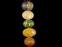 Cabochon chakra set with affirmation