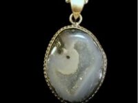 Agate Druzy in Pure 925 Silver Pendant