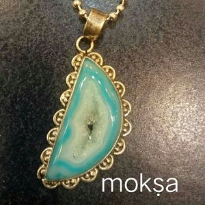 Druzy Agate SIlver Pendant