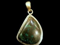 D-Shaped Turquoise Pendant in Pure 925 Silver