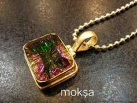Rectangular Mystic Topaz Silver Pendant