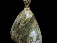 Ocean Orbicular Jasper in Pure 925 Silver Pendant
