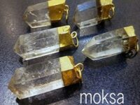 Quartz pencil pendant electroplated