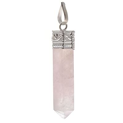 rose quartz pencil pendant