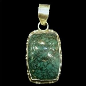 tibetan-turquoise-rectangular-pendant-in-pure-925-silver