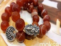 Carnelian 14mm round bracelet