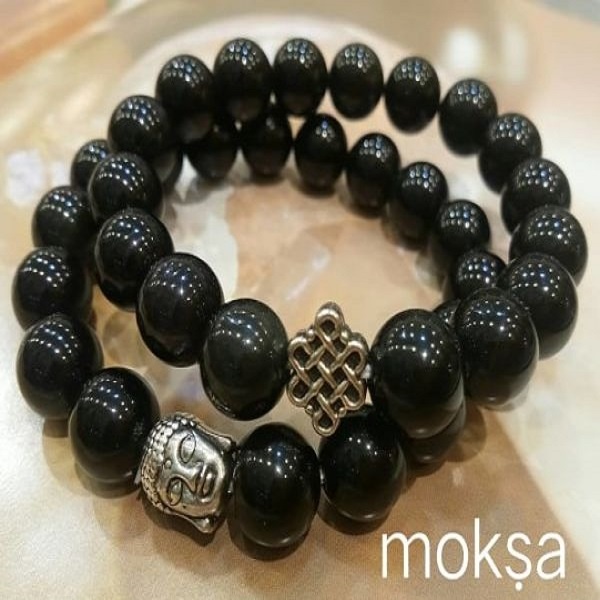 Black Obsidian Crystal Bracelet – nuskhebyparas