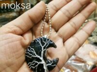 Obsidian Crescent Pendant