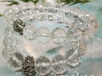 clear quartz bracelet faceted round 10mm