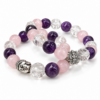 Body Mind Soul Bracelet with Rose Quartz Amethyst and Clear Quartz