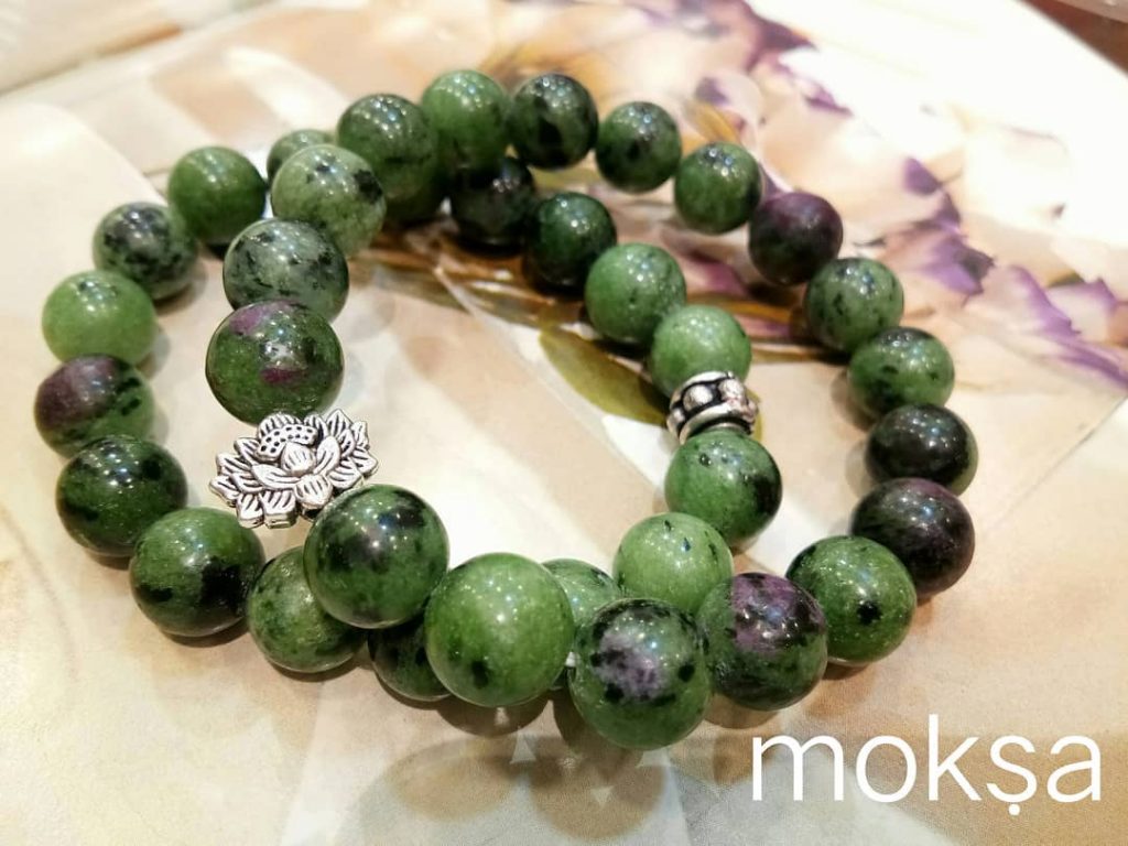 Ruby Zoisite bracelet – 10mm beads – AAA quality – 1pc - Moksa