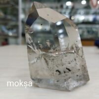 Smoky quartz point with Chlorite inclusion