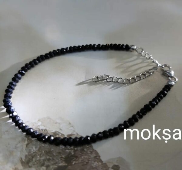 Black tourmaline bracelet 3mm faceted