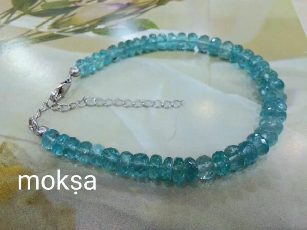 blue apatite 4mm faceted bracelet