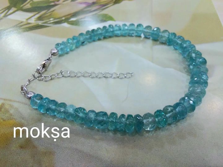 blue apatite 4mm faceted bracelet blue apatite 4mm faceted bracelet
