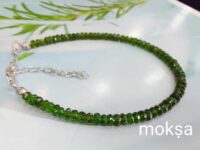 chrome diopside 3mm faceted bracelet