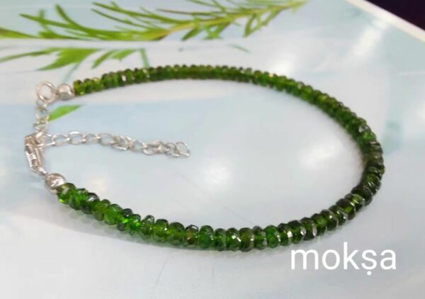 chrome diopside 3mm faceted bracelet