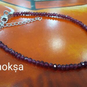 garnet-bracelet-3mm-faceted-with-925-silver-hook-and-chain