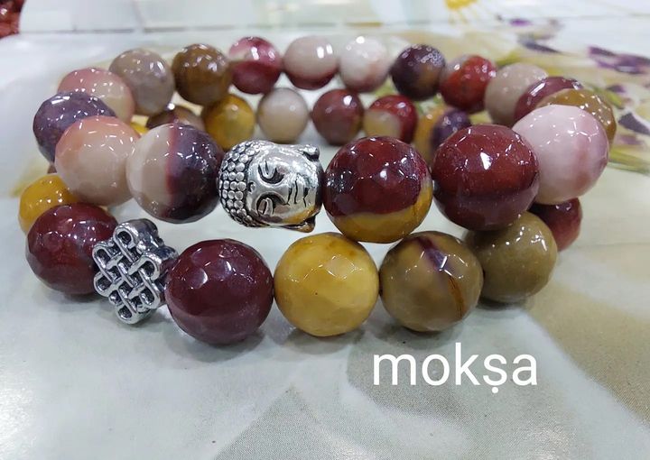 mookaite jasper 10mm faceted round bracelet