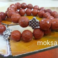 Red jasper 10mm faceted bracelet