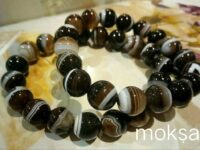 Banded Agate bracelet - 10mm round - 1pc - sulemani