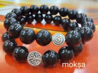 Black Tourmaline bracelet - Rounded - 1pc