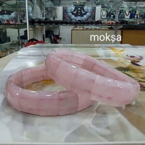 Rose quartz rectangular bracelet