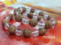 Clear quartz and Bodhi seeds bracelet