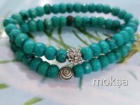 Howlite Turquoise crystal bracelet (Flat faceted Rondelle) - AAA quality - 8mm - 1pc