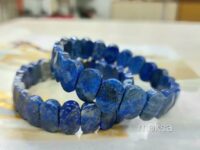 Lapis lazuli bracelet - flat oval faceted - 1 pc
