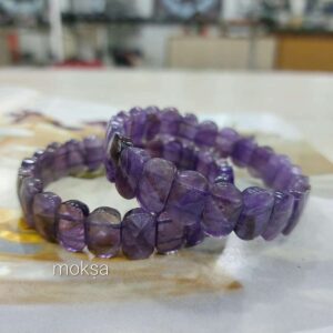 amethyst bracelet - flat oval faceted 1pc