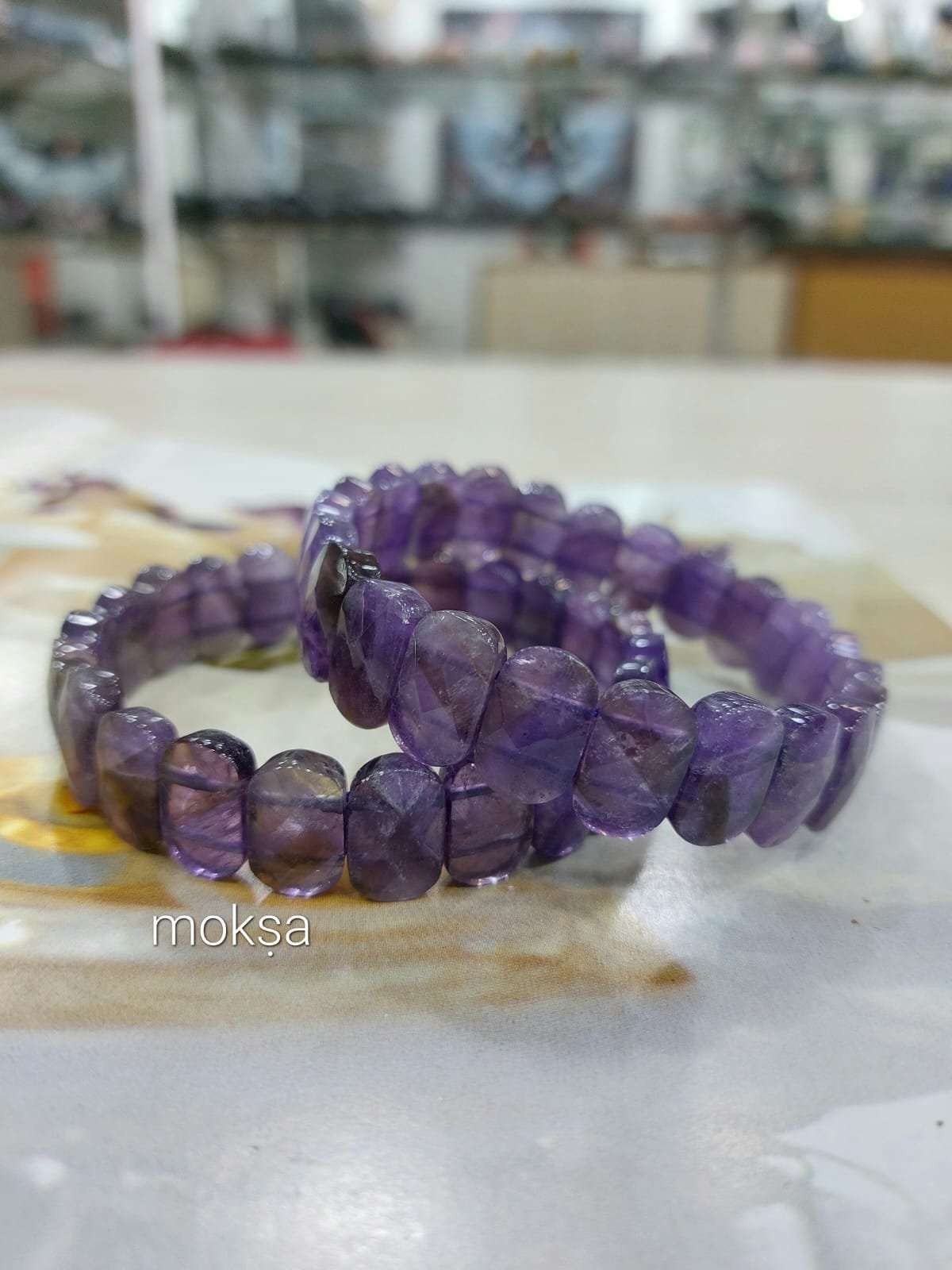 Swara Agate Amethyst Bracelet Natural Healing Gem Stone Bracelet for Men &  Women , Color Purple, Bead