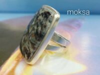 Astrophyllite ring in 925 Silver - 18(indian) size - Adjustable
