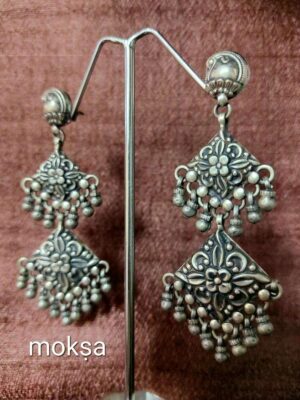 MOHMAYA Silver Dangler fabulous handcrafted Earrings