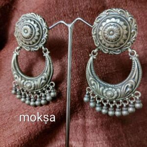 MOHMAYA Silver Chand Baali fabulous handcrafted Earrings - Design 2 code: m405
