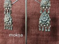 MOHMAYA Double flower drop 925 silver fabulous handcrafted Earrings