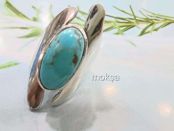 Real Kingman Turquoise 925 Silver Ring | Handcrafted In Mexico