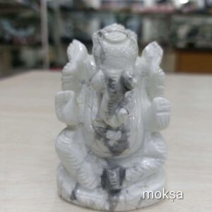 Howlite Ganesha idol Figurine Handcrafted statue - 1pc