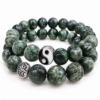 AAA quality Seraphinite crystal bracelet with green and silver feather-like beads