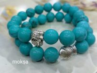Howlite Turquoise bracelet (Round) - 11mm - 1pc