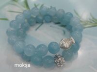 Aquamarine crystal bracelet - AAA+ quality - Round - 1pc - 10mm