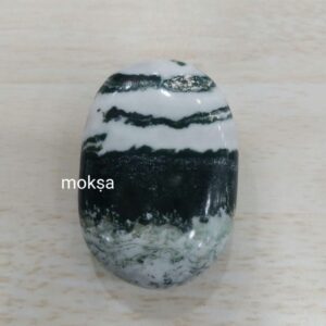 Green Zebra Jasper Crystal Palm Stone - 1pc