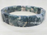 Moss agate crystal bracelet - rectangular - 1pc