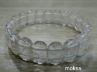 Clear quartz crystal bracelet - flat oval faceted - 1pc