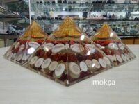 Gomti chakra Orgone Pyramid with Red Chirmi Seed and Corwy seeds