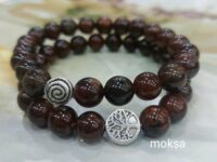 Hessonite crystal bracelet - AAA quality - Round - 1pc