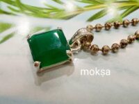 Green Onyx crystal pendant in 925 silver - 1pc