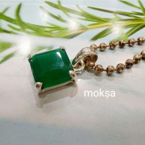 Green Onyx crystal pendant in 925 silver