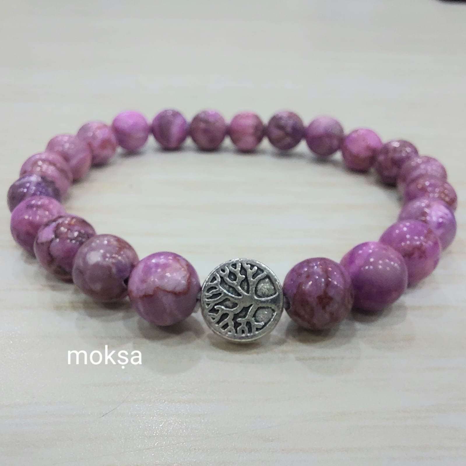 Stichtite crystal bracelet – round – 1pc - Moksa